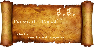 Borkovits Bandó névjegykártya